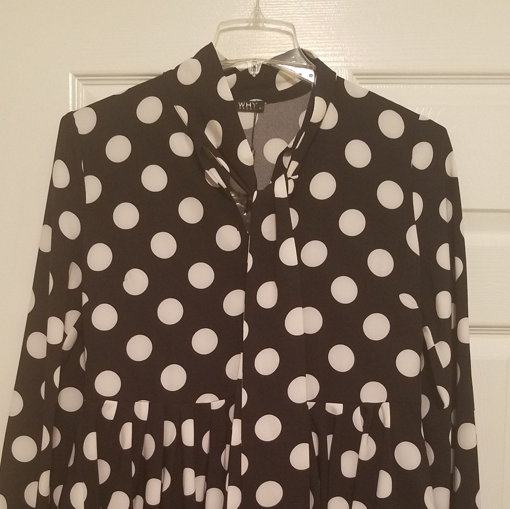 Dressy Polka Dot Top/Blouse